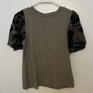 T.La Khaki and Black Short Sleeve Tee